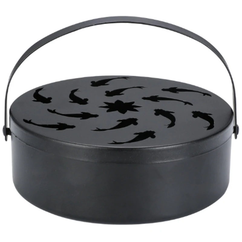 Круглая курильница железная Бытовая подставка для комаров и спиралей с ручкой