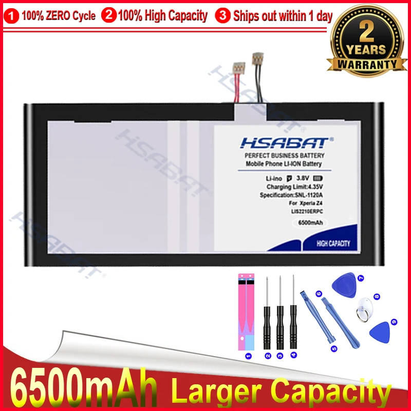 Аккумулятор HSABAT 0 цикл 6500 мАч LIS2210ERPX LIS2210ERPC для ноутбука Sony Xperia Z4 Tablet SGP712 SGP771 1291-0052 |