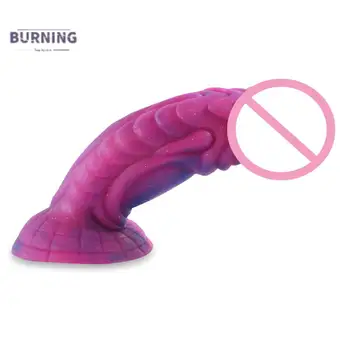 Big Dragon Monster Dildo Liquid Silicone Texture Sucker Rose Red with Blue Big Dick Animal Anal Dildo DILDO Sex Toys For Couples 2