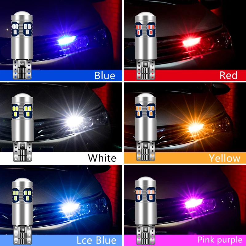 Paar lampen 4 LED T10 W5W blaue licht dekorative 1W auto