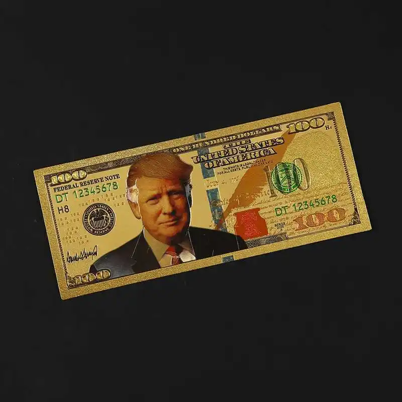 President Donald Trump $100 Dollar Bill Gold Foil Banknote US