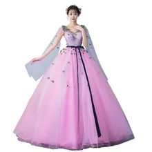 Vestidos Quinceanera 15 Anos бальные Платья пышные платья новое платье для выпускного вечера с аппликацией для вечерние платья с v-образным вырезом Vestido 0023