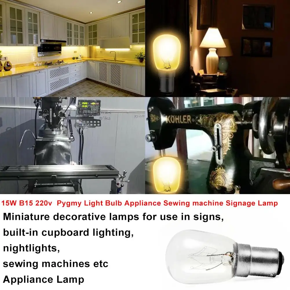 15W B15 220v Sewing Machine Bulb Incandescent Lamp Corn LED Light Bulb For Sewing Machine Built-in Cabinet Light Sewing Supplies