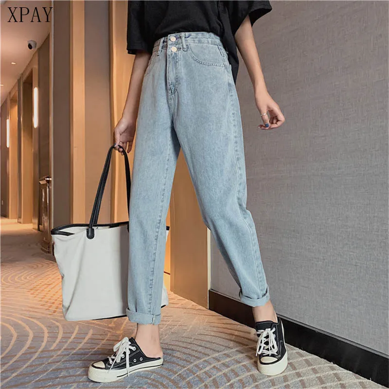

2020 Spring Summer Jeans Trousers High Quality High Waist Single-Breasted Chic Straight Jeans Vintage Streetwear Wide Leg Pants
