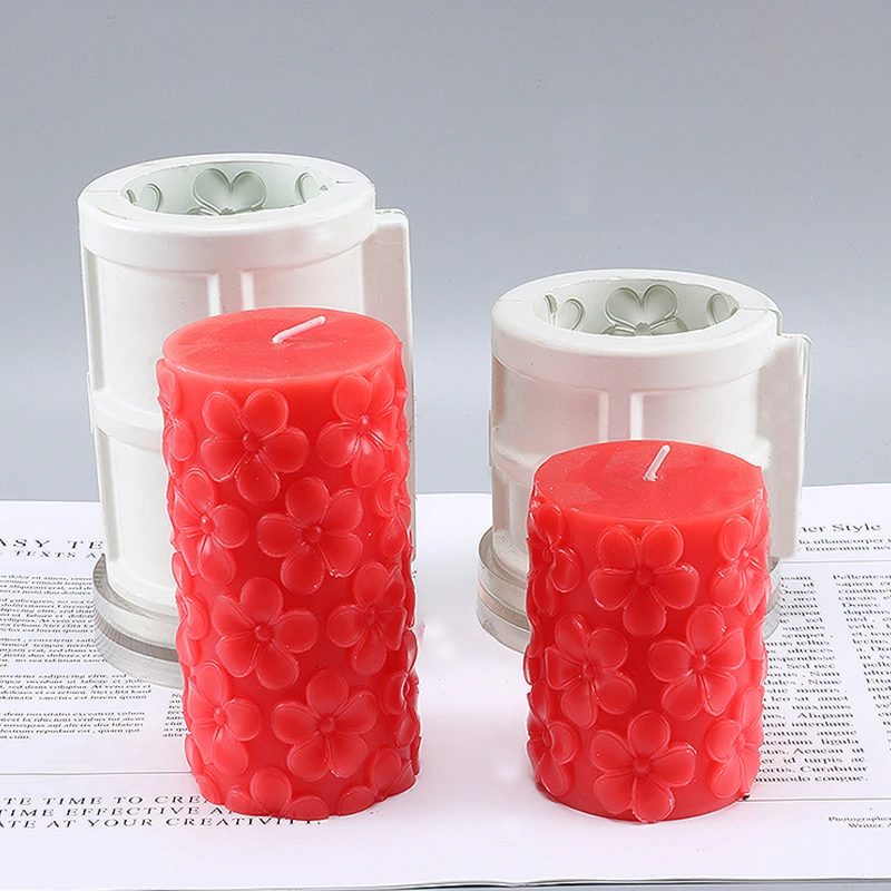 

Fashionable DIY handmade flower carving candle mold cylindrical candle form diy candle moulds for home decoration lz27