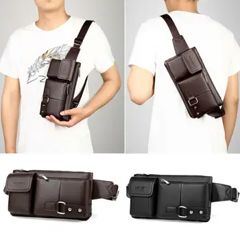 

Men Waist Bag Belt Mobile Phone Case PU Leather Horizontal Waist Clip Pouch Pack Storage Bags