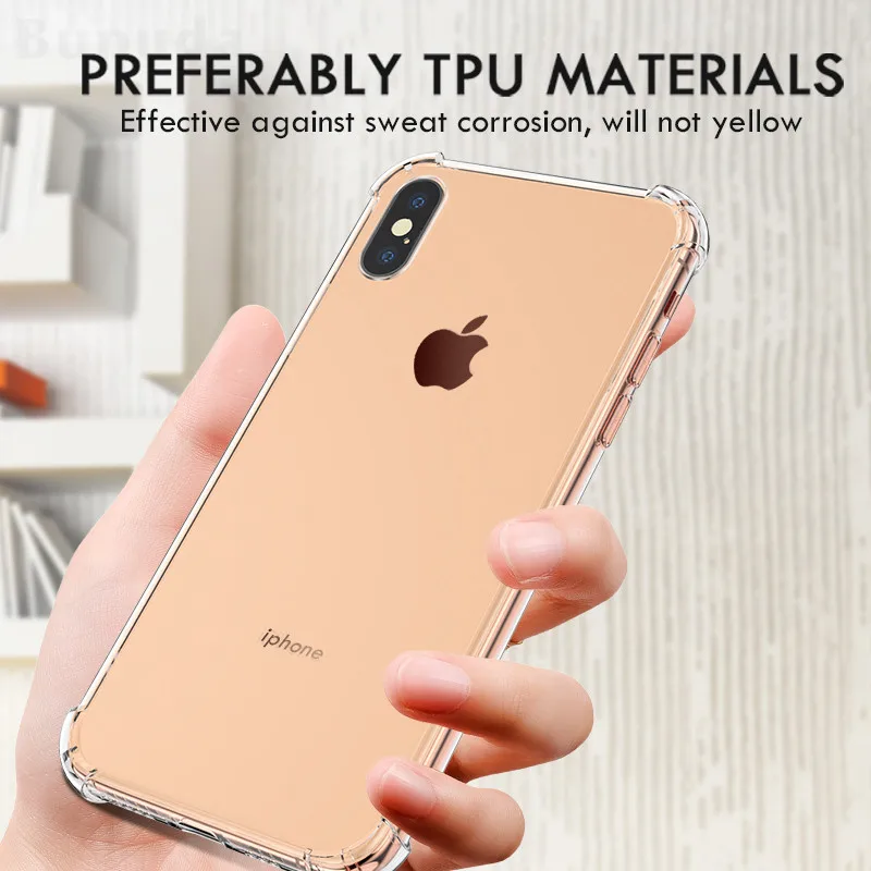 Роскошный противоударный силиконовый чехол для телефона для iPhone 11 Pro Max X Xr Xs Max 6 6s 7 8 Plus чехол Прозрачная защитная задняя крышка