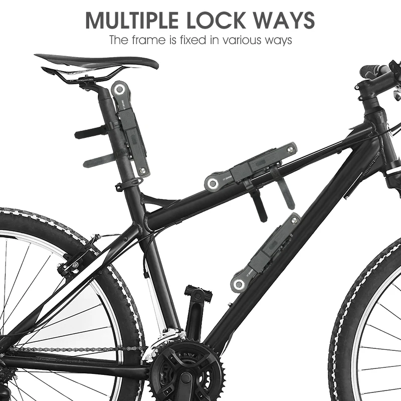 WEST BIKING Anti Theft Combination Lock Bicycle Folding Chain Lock Heavy Duty Safety Motorcycle MTB Road Bike Electric Bike Lock