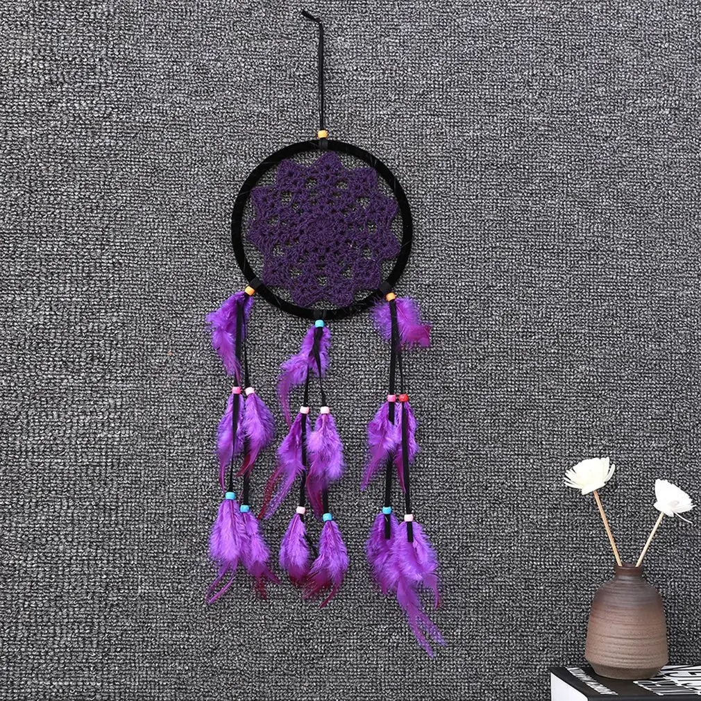 Tassel Catching Monternet Large Red Dream Catcher Creative Feathers Home Pendant Car Decoration Wedding For Decor | Дом и сад