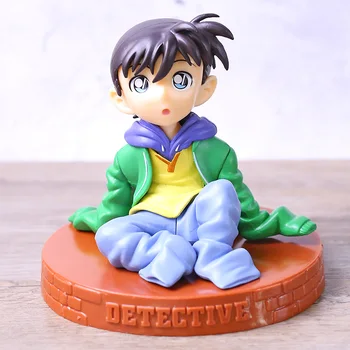 

Anime Detective Conan Figure Conan Sitting Posture Kudo Shinichi Q Version Car Decoration Action PVC Collectible Model Toy