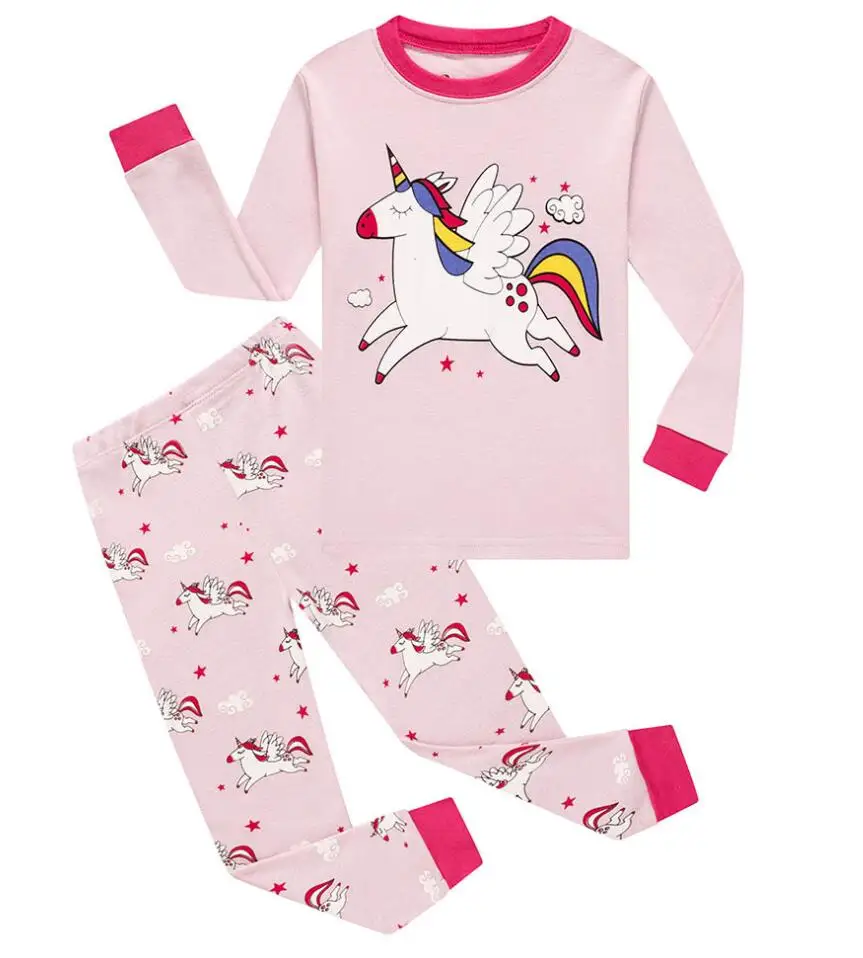 pajamas for kid girl Autumn Children's Clothing Sets Sleepwear Clothes Kids Unicorn Collection Pajamas Set Baby Boys Girls Pijamas Cartoon Home Wear classic children's nightgown