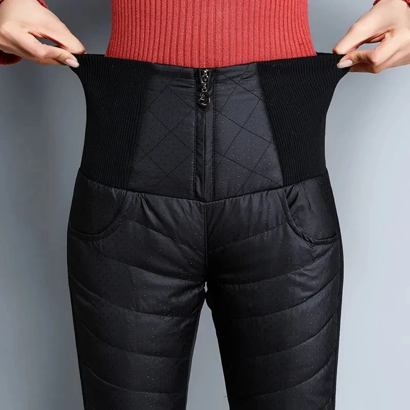 Новинка Зима 2021 пуховые брюки с эластичным поясом женская одежда для снега