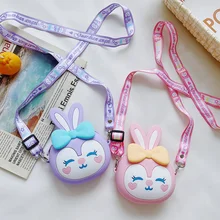 

Sweet Girls Cute Rabbit Coin Purse Wallet Summer Lovely Children's Mini Shoulder Crossbody Bags Baby Kids Silica Gel Handbags