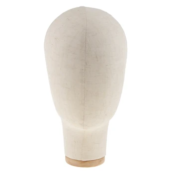 

2x 21'' Cork Canvas Block Head Manequin/Manikin Head Wig Display Styling Head