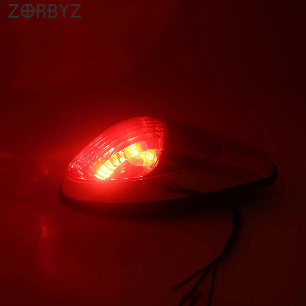 Задний стоп светильник ZORBYZ для мотоцикла хромированный с красными линзами Kawasaki