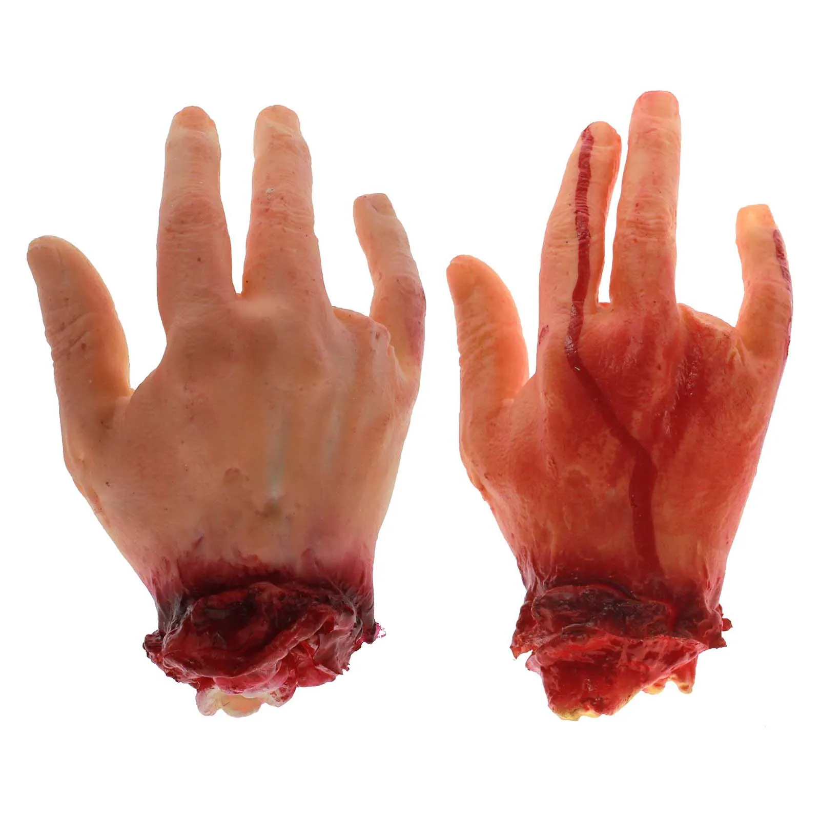 Gory Hand 4 пальца ужас кровавые конечности украшения Хэллоуин Латекс+ подкладка случайным образом