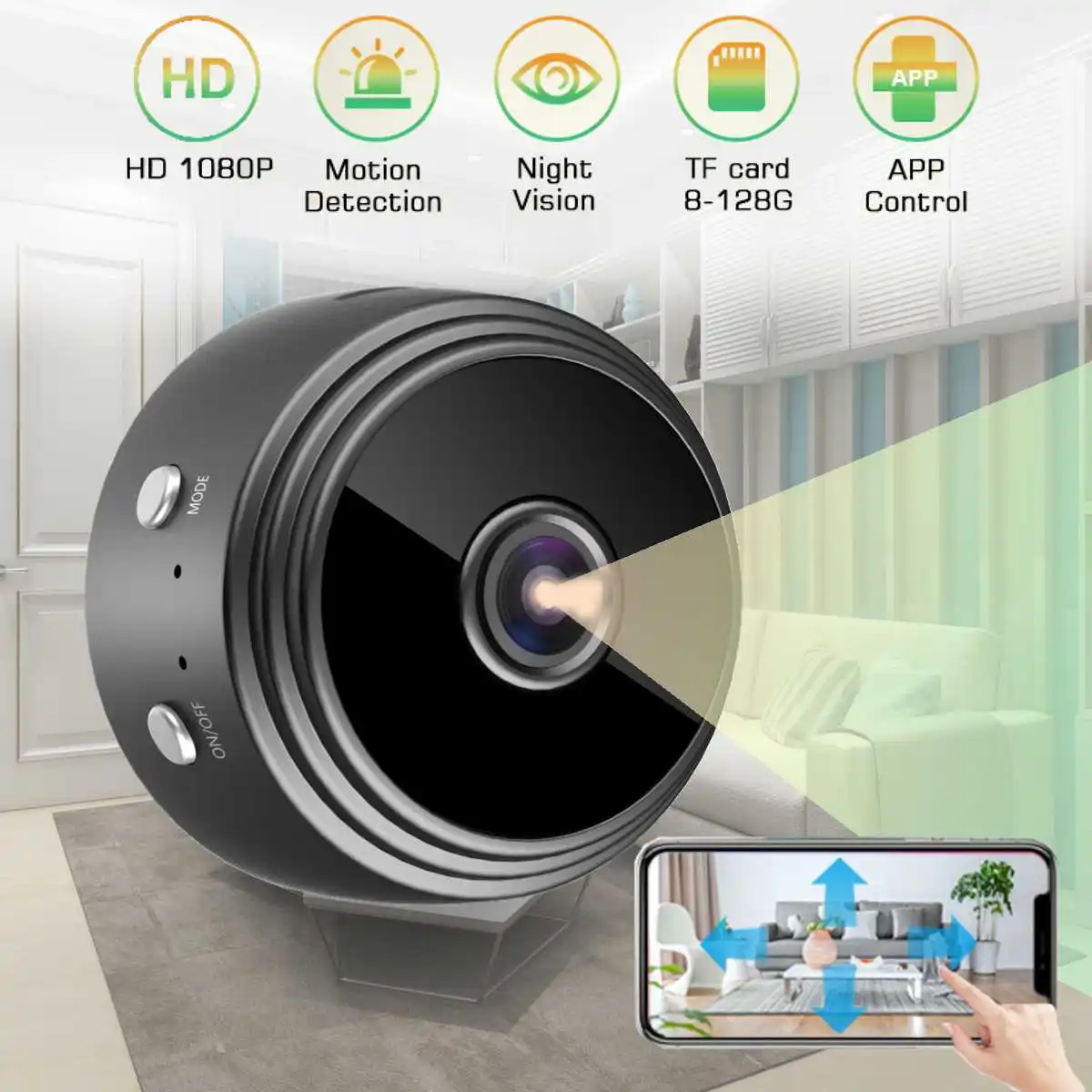 Домашняя безопасность мини wifi 1080P IP камера беспроводная маленькая CCTV инфракрасная камера ночного видения с функцией обнаружения движения Слот для sd-карты аудио приложение