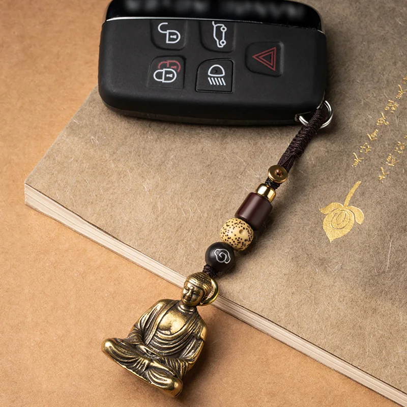 buddha brass pendant keychain (12)