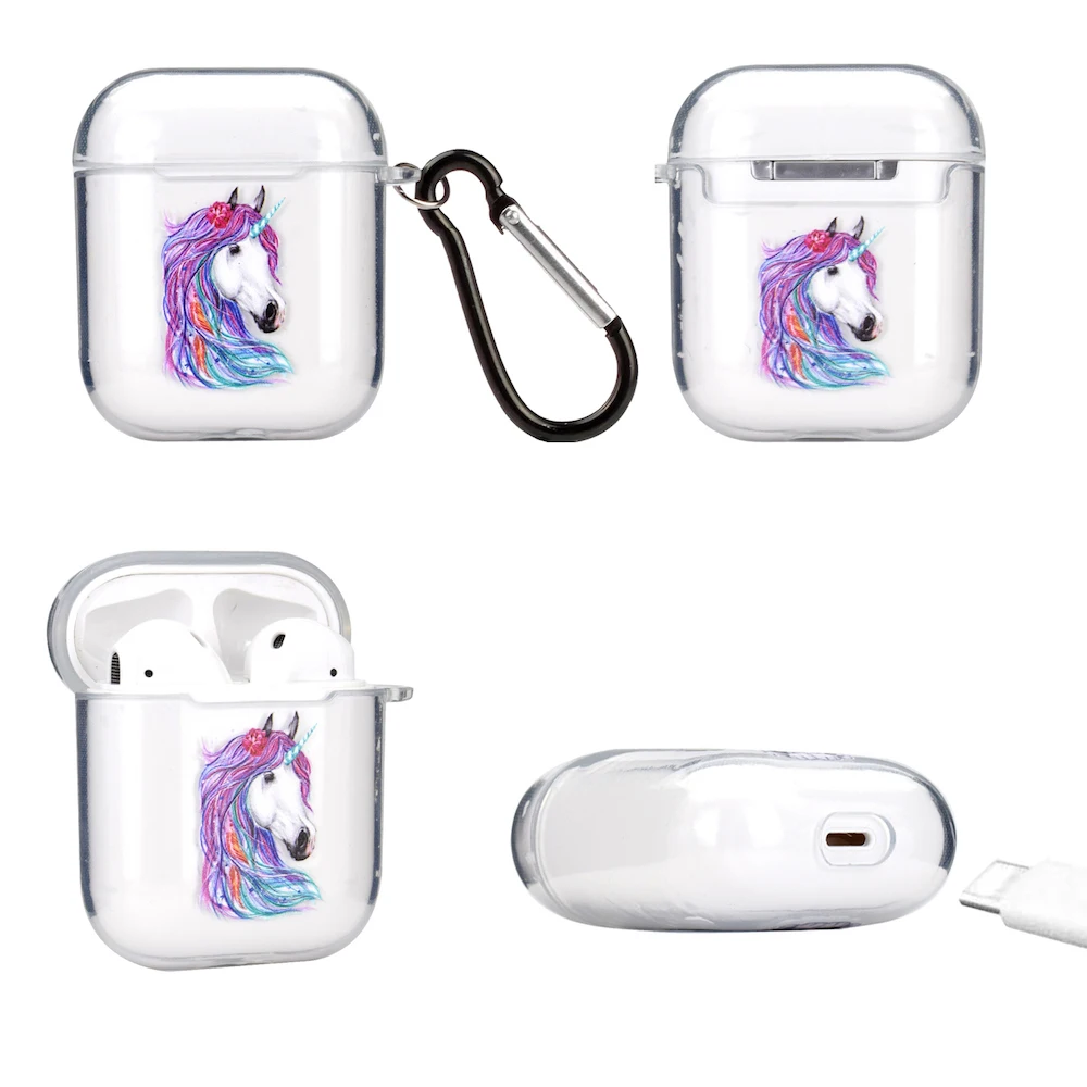 Мультяшный чехол для наушников для Airpods, чехол, милый силиконовый защитный чехол для наушников с Bluetooth, прозрачный мягкий чехол с крючком