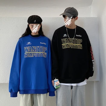 

2020 New Spring And Autumn Korean Version Of The Tide Brand Printed Harajuku Long-sleeved Pullover Cotton S-XL