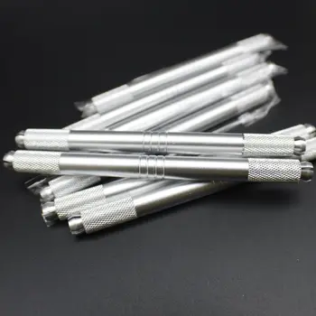 

100 pcs Aluminum Double Head Microblading Pen For Permanent Makeup Embroidery Manual Eyebrow Tattoo Blade Tools