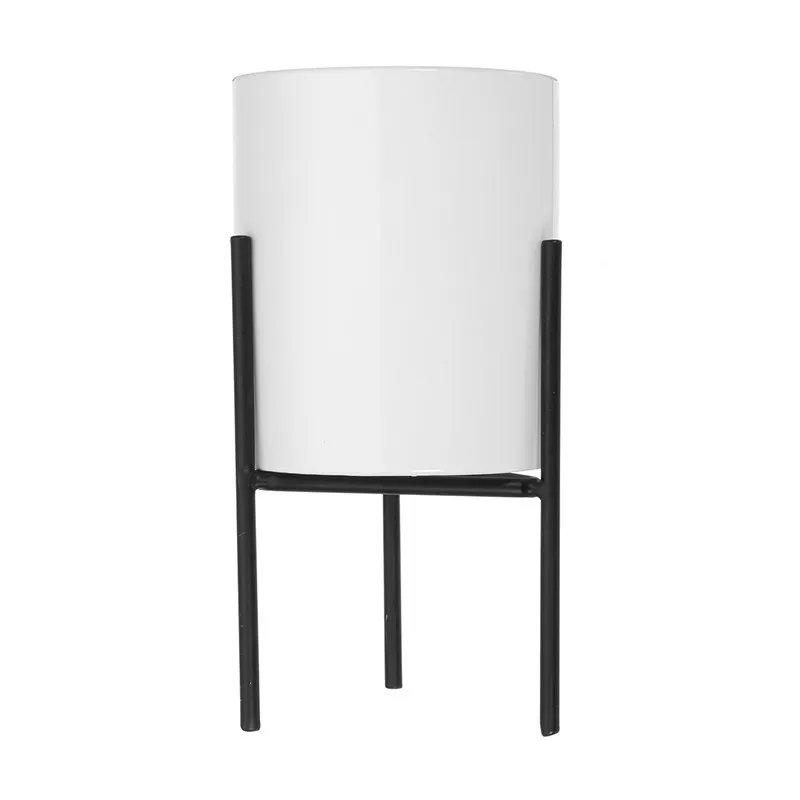 

Nordic Style Ceramic Flower Pot Bonsai Plant Pots Succulent Planter Flowerpot Flower Vase + Stand Rack For Home Decoration