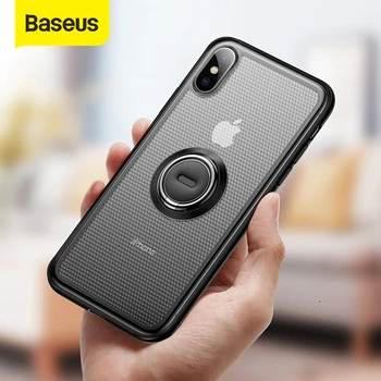 

Baseus Creative Phone Case For iPhone Xs with Ring Holder Stand Matte Case For iPhone Xs Max Xs XR 2018 for Magnetic Car Holder