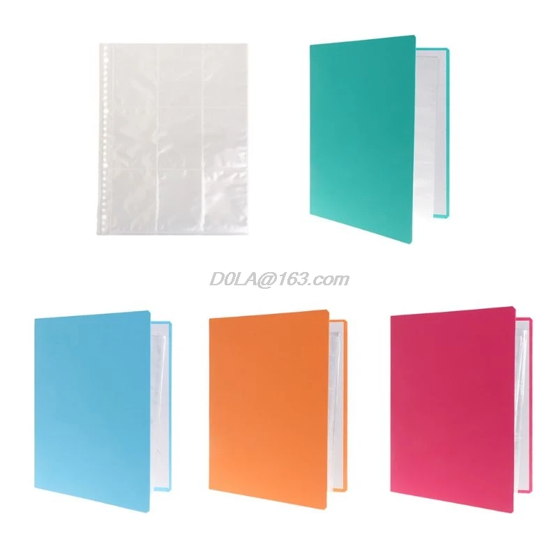 Removable 9-Pocket Blank Binder Silver Series Page Protector For Standard Size Cards photo