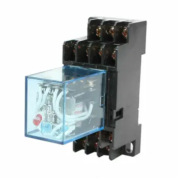 

HH54P 220/240VAC Coil 4PDT 14 Pins Electromagnetic Power Relay w DYF14A Base