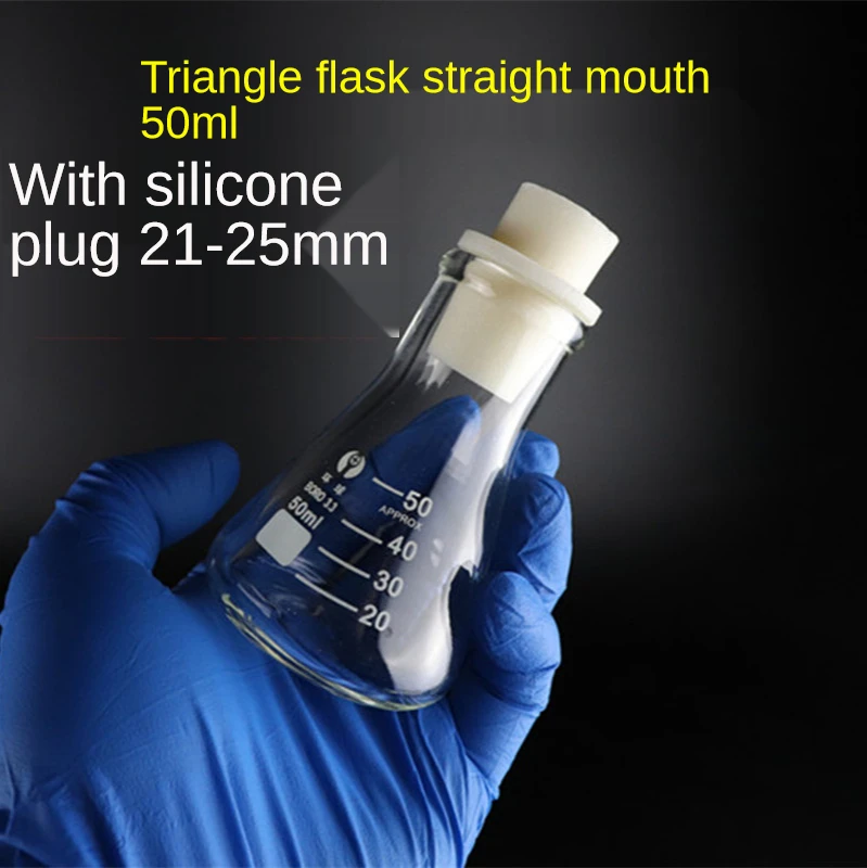 2 Beute Erlenmeyer In Borosilicato 50ml Con Tappo - Palloni Da Laboratorio Per Chimica - Foto 8