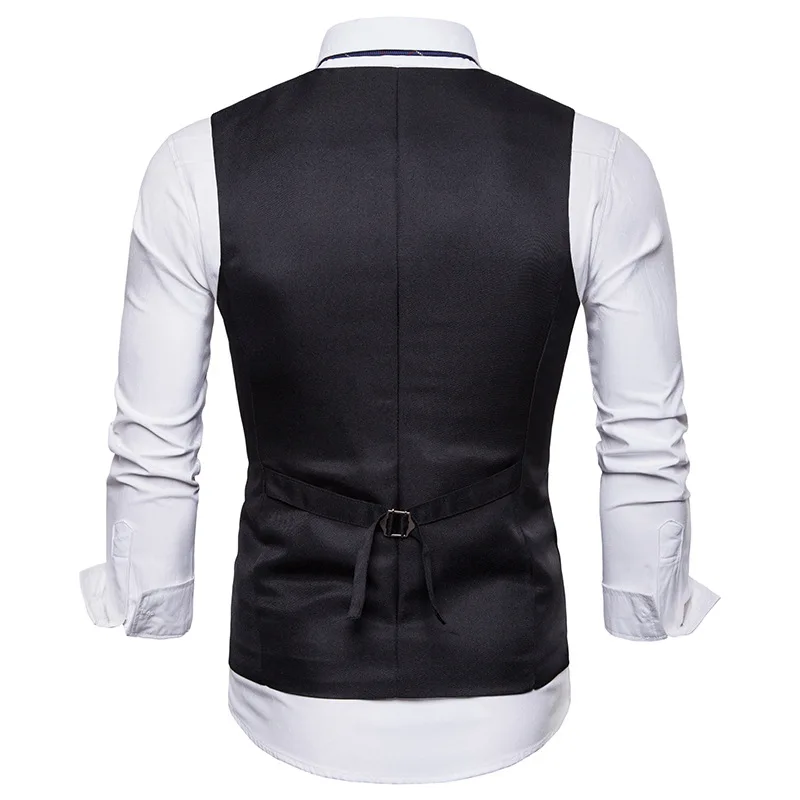 Men's V-neck Single Breasted Design Waistcoat Sportsman Suit Vest B5259