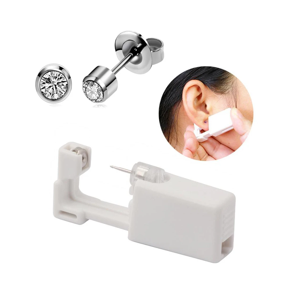 

1 Pair Ear Piercing Gun Disposable No Pain Safety Unit Tool With Ear Studs Healthy Safety Ear Nose lip Piercing Kit Tool