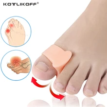 Separador de dedos de los pies con Gel de silicona para pies, Protector de dedos pulgar, Valgus, juanete, Hallux, Valgus, almohadilla correctora superpuesta, 2 uds.