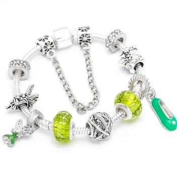 

Silver Color Snake Chain Charm Bracelet With Animal Enamel Beads Fine Bracelets & Bangle For Women Kids Jewelry Dropshipping