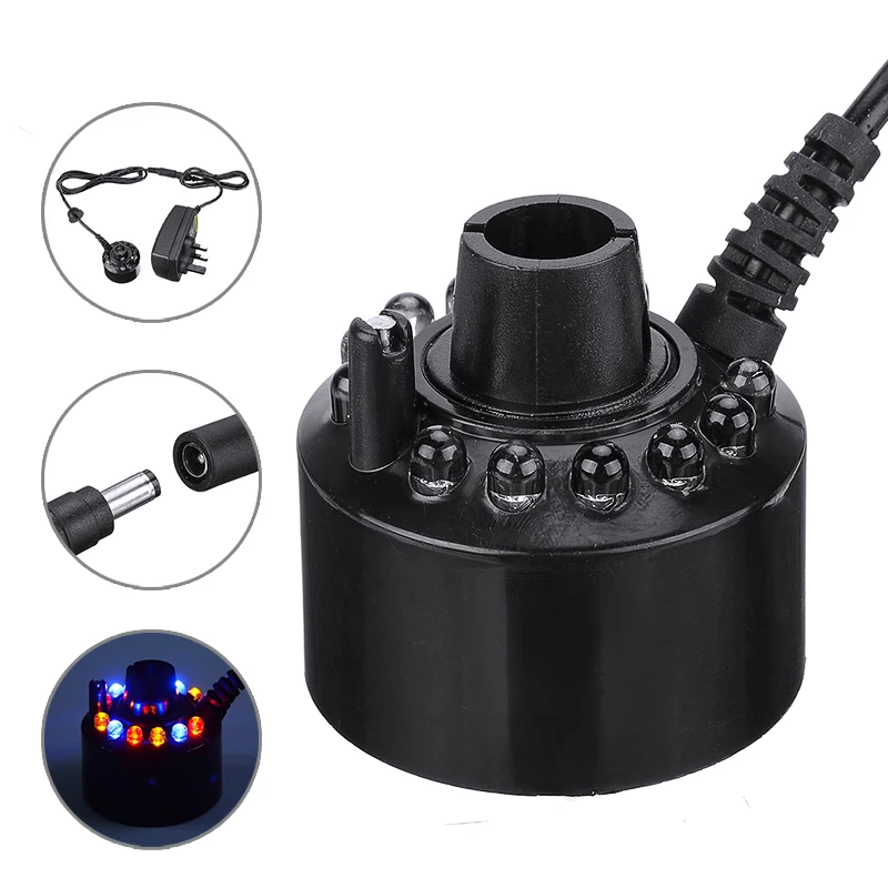 12 LED Ultrasonic Mist Maker Water Aquarium Fogger Sprayers Garden Fish Tank Fountain Atomizer Humidifier Mist Tools UK Plug-0