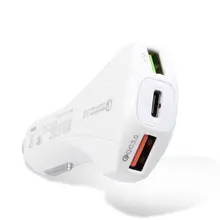 QC3.0 автомобильное зарядное устройство Тип C Быстрая зарядка 3 порта для iphone X 8 7 samsung S9 S8 Xiaomi Tablet PC