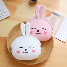 DL QW05 южнокорейский Маленький милый кролик Монета Сумка для ключей кремнезема женский нулевой кошелек Канцелярские Товары для офиса