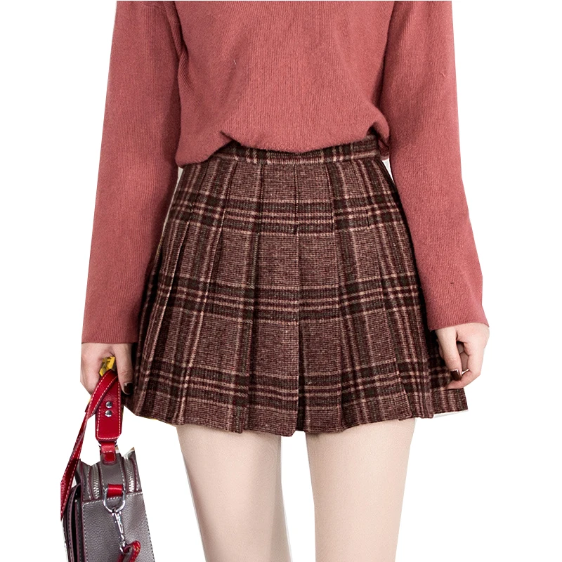 

High Waist Women Pleated Skirts Fashion Summer Female Short Skirt Zipper Ladies School Girl Pleated Plaid Skirts Sexy Mini Skirt