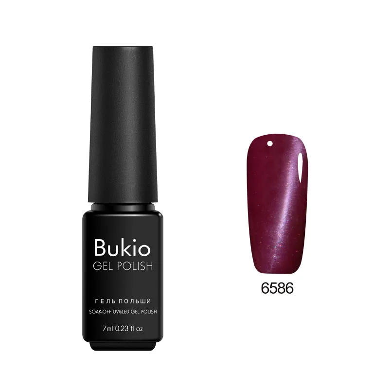 6586 Bukio 3D дизайн ногтей кошачий глаз гель лак новинки французский Полупостоянный УФ Гель-лак для ногтей с блестками маникюрный набор 7 мл - Цвет: 6586