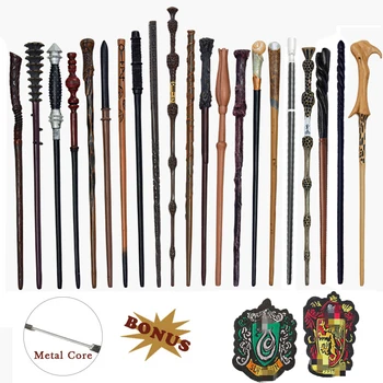

27 Kinds of Metal Core Potters Magic Wands Cosplay Voldemort Hermione Magical Wand Harried 2Piece label as Bonus without Box
