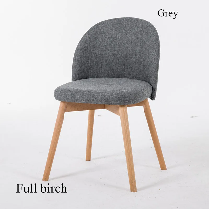 Мебель из цельного дерева для ресторанов, применимая к стульям, скандинавские повседневные тканевые стулья на спинку минималистичного кресла для совещаний - Цвет: All Beech Grey