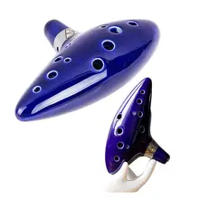 12 отверстий окарина керамический тон C флейта небесно-голубой музыкальный инструмент с шейный ремешок шнур и музыкальная книга для детей Детский подарок# Y2