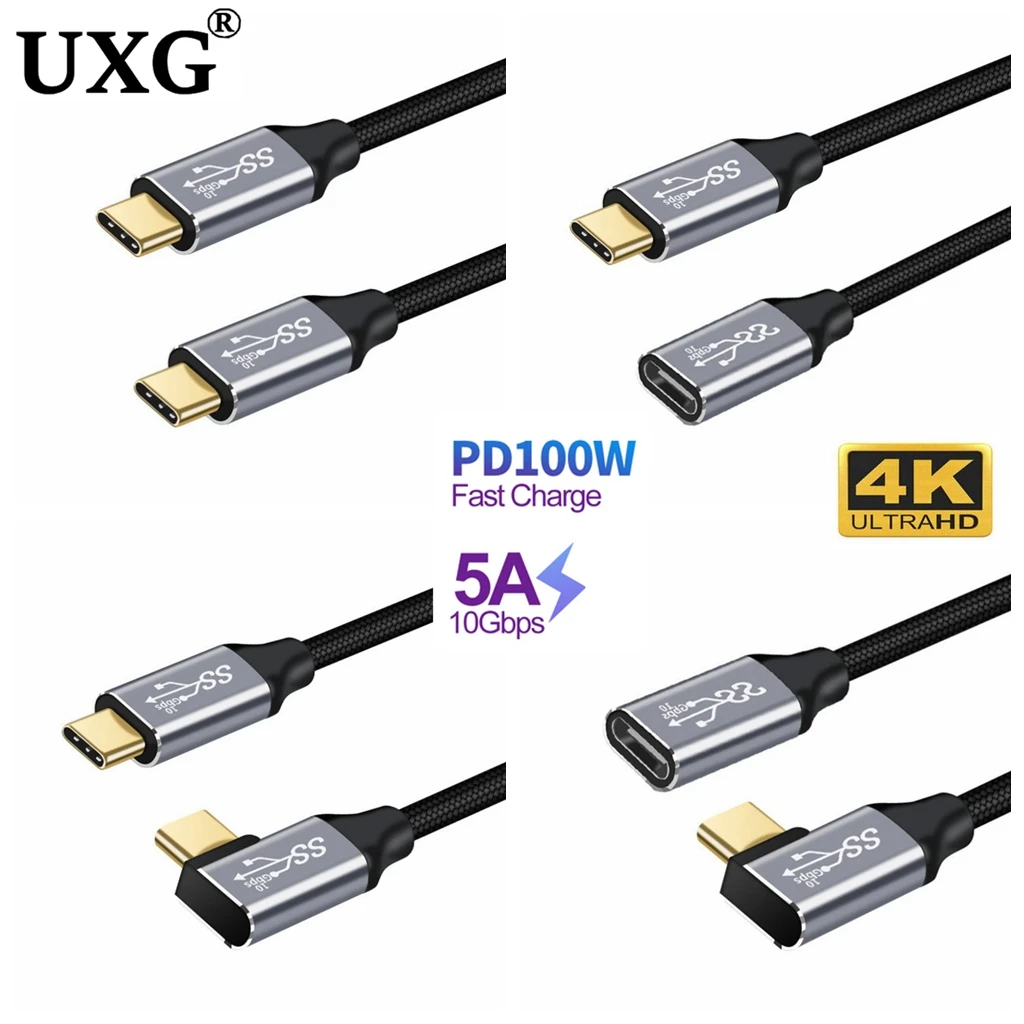 3M 2M 1M Usb C Extension Pd 4K Cable Type C Cavo Dati Di Ricarica Rapida Usb-C Thunderbolt 3 Per Xiaomi Nintendo Switch Cavo Usb 3.2