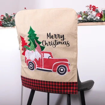 

Christmas Decoration Linen Seat Cover Dining Table Chair Household Seat Cover Christmas Chair Cover Home Decoration