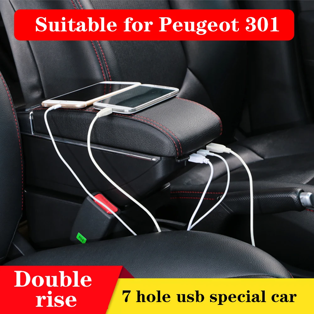 

for Peugeot 301 Armrest Box Central Storage Box Armrest Box Dedicated Original Modified Parts 4 Styles 3 Colors
