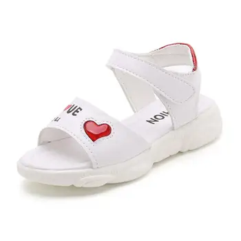 

20200Kids Sandals for Girls Summer Children Open Toe Shoes Love Heart Girls Casual Sandals Pink White Color Cheaper Size 27-37