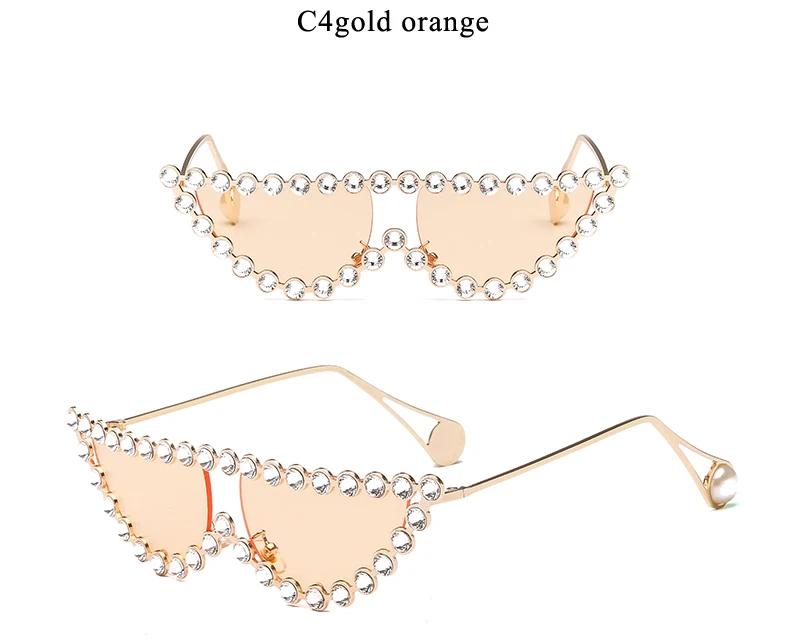 Маленькие солнцезащитные очки кошачий глаз женские горный хрусталь кристалл крошечные алмазные солнцезащитные очки для женщин трендовые Oculos De Sol Feminino UV400