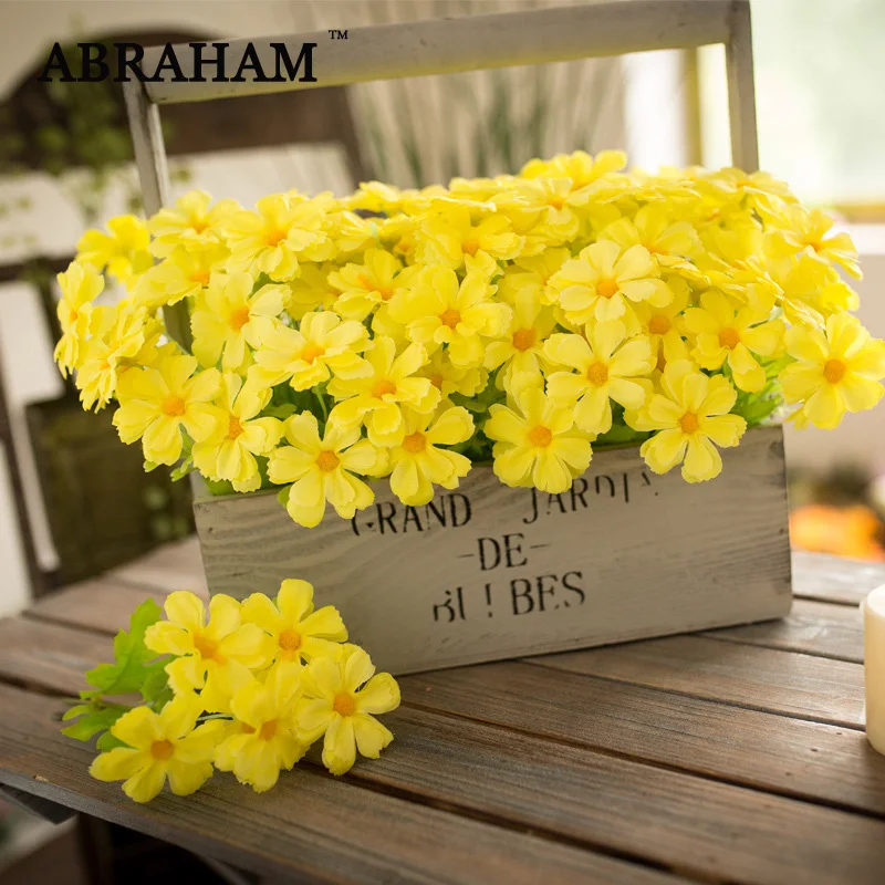

33cm 15 Heads Fake Daisy Flowers Artificial Daisy Flower Bouquet Yellow Gerbera Autumn Decoration Floral For Home Wedding Decor