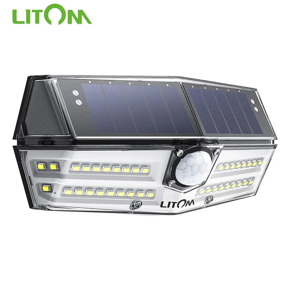 Litom CD181 солнечные наружные светильники 40 LED IP66 Водонепроницаемые лампы с 3