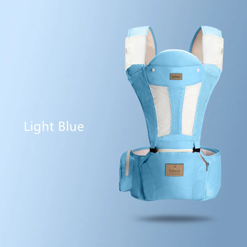 Bebear Baby Carrier TZ02 младенческий Удобный слинг рюкзак хип сиденья слинги для младенцев эргономичный Детский пояс - Цвет: Light Blue